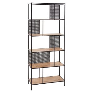 Regał Leon 76 cm z 5 półkami czarny 704774 Regał Leon 76 cm z 5 półkami czarny 704774