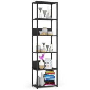 Regał loftowy metalowy 50 cm Czarny, Czarny 50x32x192 cm 303393 Regał loftowy metalowy 50 cm Czarny, Czarny 50x32x192 cm 303393