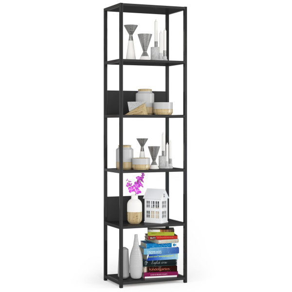 Regał loftowy metalowy 50 cm Czarny, Czarny 50x32x192 cm 303393