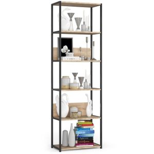 Regał loftowy metalowy 60 cm Czarny, Dąb Sonoma 60x32x192 cm 303420 Regał loftowy metalowy 60 cm Czarny, Dąb Sonoma 60x32x192 cm 303420