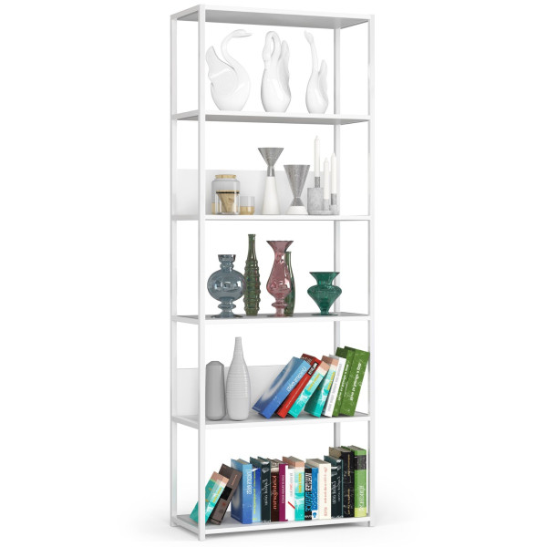 Regał loftowy metalowy 70 cm Biały, Biały 70x32x192 cm 303425