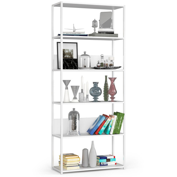 Regał loftowy metalowy 80 cm Biały, Biały 80x32x192 cm 303389