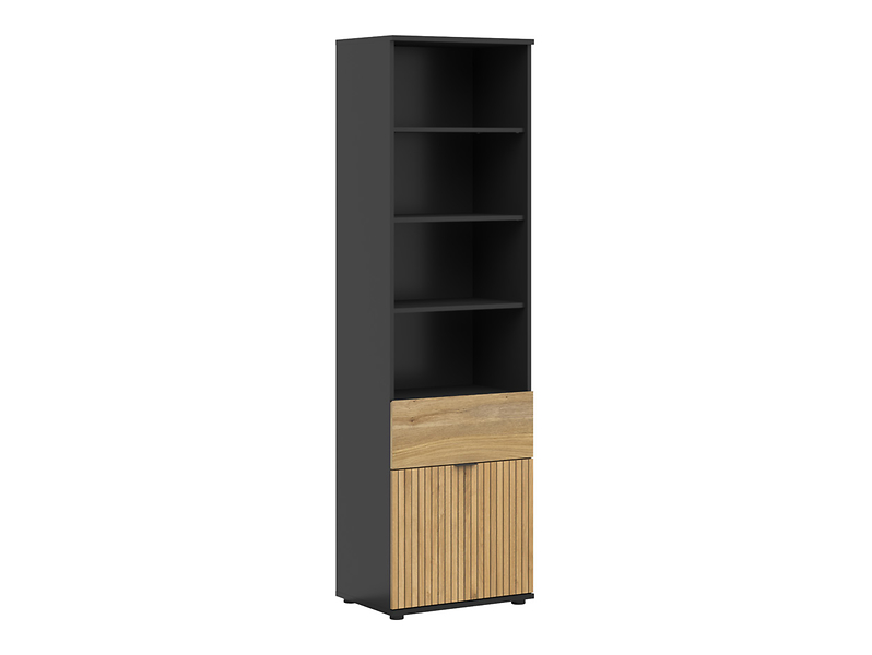 Regał Luen 57 cm z drzwiami i szufladą dąb tegola/dąb mauvella 613737