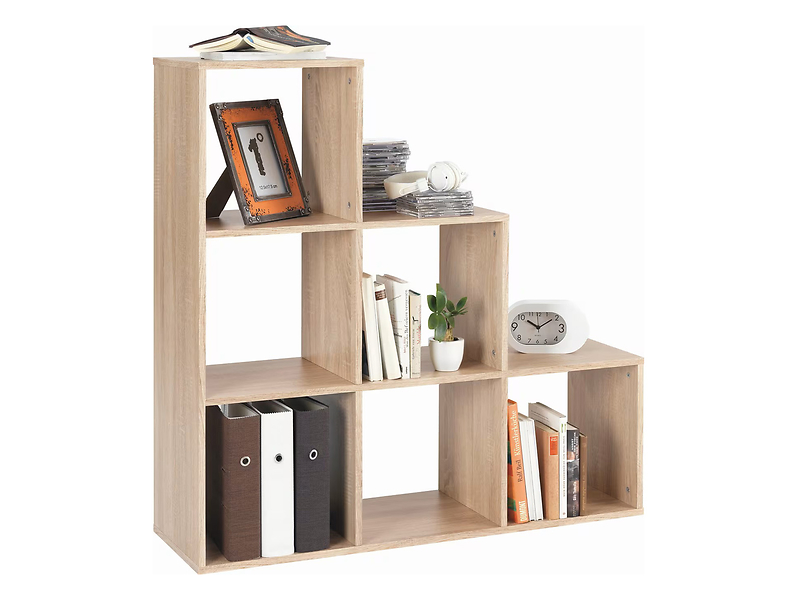 Regał Luna 112 cm z 6 półkami dąb sonoma 806185