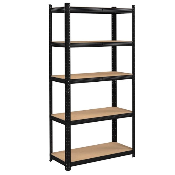 Regał magazynowy 5 poziomów czarny 875 kg 180 x 90 x 40 cm 336846