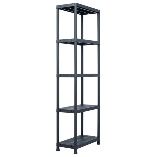 Regał magazynowy, czarny, 125 kg, 60x30x180 cm, plastikowy 340080