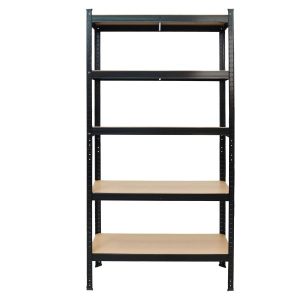 Regał magazynowy metalowy czarny 2w1 5 jasnych półek 150x75x30 cm 756261 Regał magazynowy metalowy czarny 2w1 5 jasnych półek 150x75x30 cm 756261