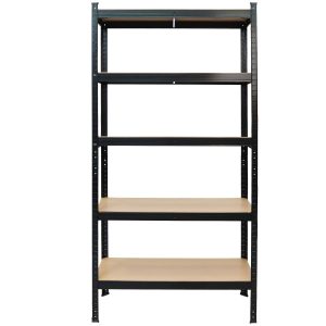 Regał magazynowy metalowy czarny 2w1 5 jasnych półek 180x90x40 cm 756260 Regał magazynowy metalowy czarny 2w1 5 jasnych półek 180x90x40 cm 756260