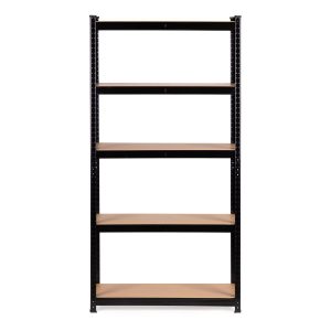 Regał magazynowy metalowy czarny 2w1, 5 półek 180x90x40 cm 345531 Regał magazynowy metalowy czarny 2w1, 5 półek 180x90x40 cm 345531