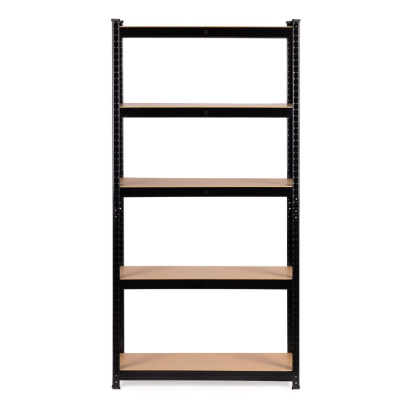 Regał magazynowy metalowy czarny 2w1, 5 półek 180x90x40 cm 345531