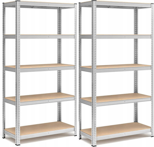 Regał Magazynowy Metalowy Garażowy do Biura 180x90x30cm 875kg 2 szt 804267