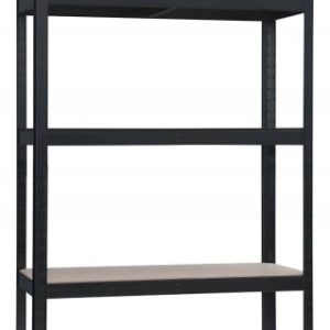 Regał magazynowy metalowy szafka półka piwnica garaż 150x75x30cm czarny 759005 Regał magazynowy metalowy szafka półka piwnica garaż 150x75x30cm czarny 759005