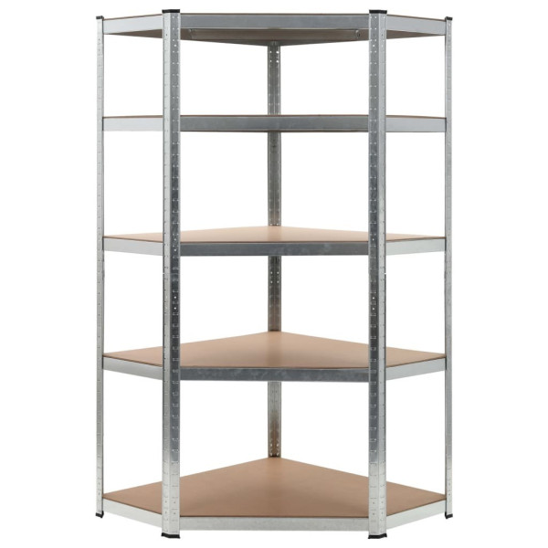 Regał magazynowy, srebrny, 90x90x180 cm, stal i MDF 340079
