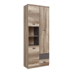 Regał Malcolm 80 cm z 3 drzwiami 2 szufladami i 2 półkami dąb canyon monument 10428