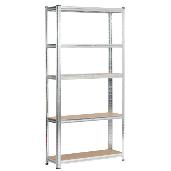 Regał metalowy garażowy srebrny 90x30x180 cm 353384