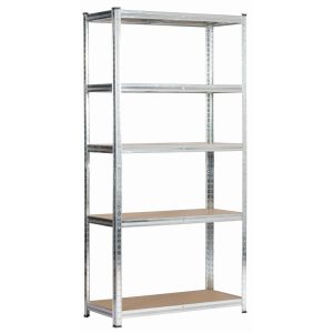 Regał metalowy garażowy srebrny 90x40x180 cm 353379