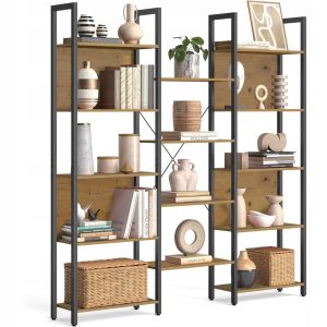 Regał metalowy stojący artisan-czarny duży pojemny szeroki na książki loft 940529 Regał metalowy stojący artisan-czarny duży pojemny szeroki na książki loft 940529
