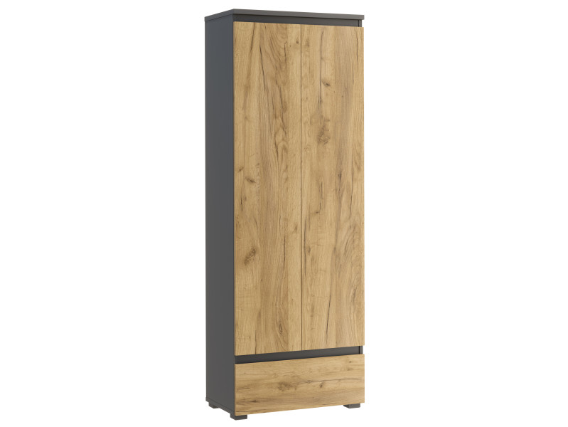 Regał młodzieżowy NEO 02 antracyt / dąb craft z drzwiczkami i szufladą 915874