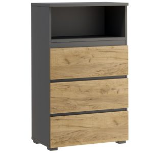 Regał młodzieżowy NEO 03 antracyt / dąb craft z szufladami 917070 Regał młodzieżowy NEO 03 antracyt / dąb craft z szufladami 917070