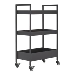 Regał mobilny Helge 51 cm z 3 półkami czarny 717612 Regał mobilny Helge 51 cm z 3 półkami czarny 717612