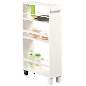 Regał mobilny Kesper 3-poziomowy 79x15x50 cm biały nowoczesny 676490 Regał mobilny Kesper 3-poziomowy 79x15x50 cm biały nowoczesny 676490