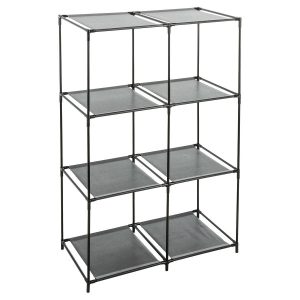 Regał modułowy organizer 8 półek czarny metal 98x68x34 cm do garażu piwnicy 1064635 Regał modułowy organizer 8 półek czarny metal 98x68x34 cm do garażu piwnicy 1064635