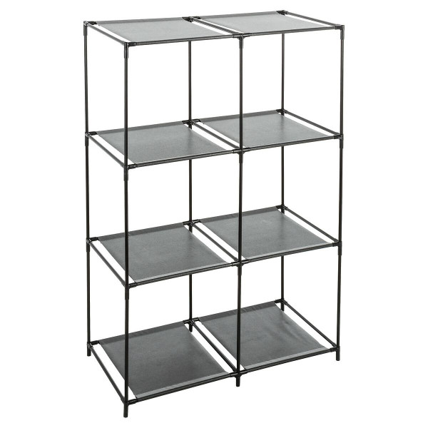 Regał modułowy organizer 8 półek czarny metal 98x68x34 cm do garażu piwnicy 1064635