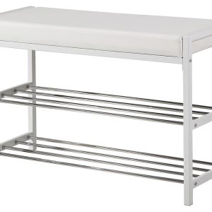 Regał na buty Daniela 80 cm z siedziskiem biały 707348 Regał na buty Daniela 80 cm z siedziskiem biały 707348