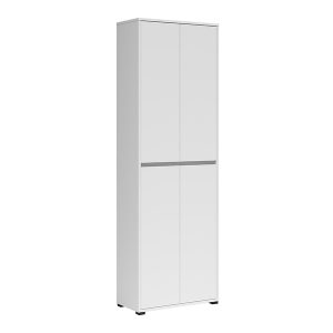 Regał na buty Fil 70 cm z 4 drzwiami biały 1071897 Regał na buty Fil 70 cm z 4 drzwiami biały 1071897