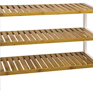 Regał na buty Lena 70 cm z 3 półkami naturalny/biały 714082 Regał na buty Lena 70 cm z 3 półkami naturalny/biały 714082