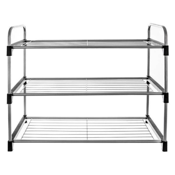 Regał na buty metalowy 3-poziomowy 65,5x30x54 cm 185362