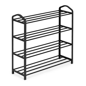 Regał Na Buty Metalowy 4 Półki 12 Par Butów Czarny Modernhome 662860 Regał Na Buty Metalowy 4 Półki 12 Par Butów Czarny Modernhome 662860