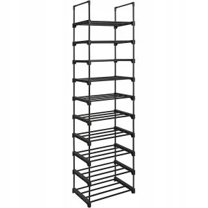 Regał na Buty Modułowy Metalowy Stojak 10 Półek Do Korytarza Holu 966127 Regał na Buty Modułowy Metalowy Stojak 10 Półek Do Korytarza Holu 966127