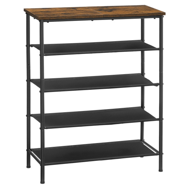 Regał na buty z 4 materiałowymi półkami 75x91x30 cm 994435