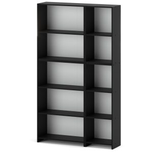 Regał na książki 110cm loft półki segregatory czarny mat 374442 Regał na książki 110cm loft półki segregatory czarny mat 374442