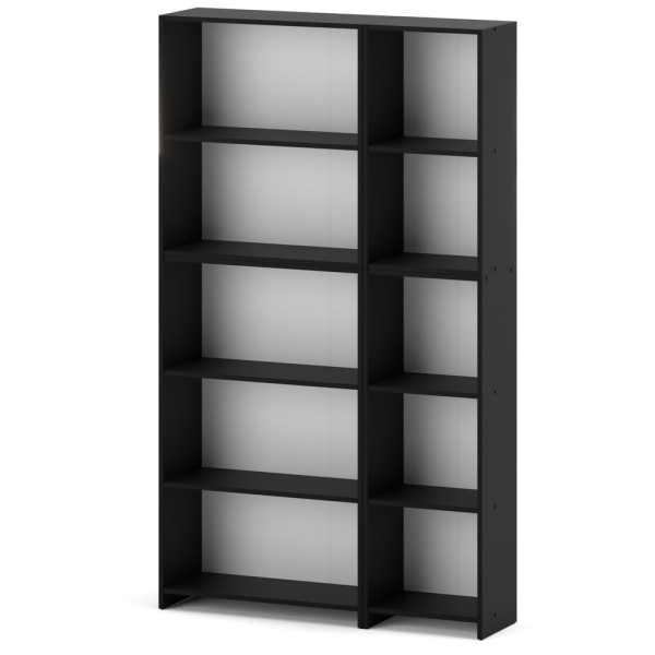 Regał na książki 110cm loft półki segregatory czarny mat 374442