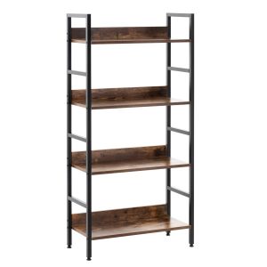 Regał na książki 4 półki loft bibloteczka 124,5x60x28 ciemnobrązowy 790434 Regał na książki 4 półki loft bibloteczka 124,5x60x28 ciemnobrązowy 790434