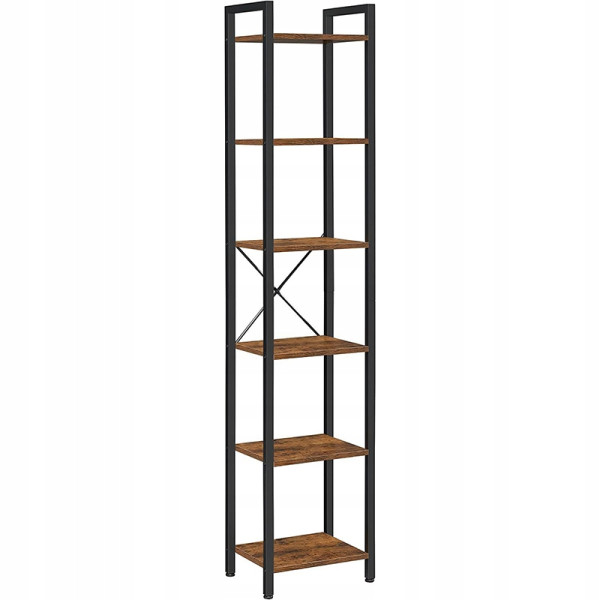 Regał na książki biblioteczka wąski wysoki industrial loft 430747