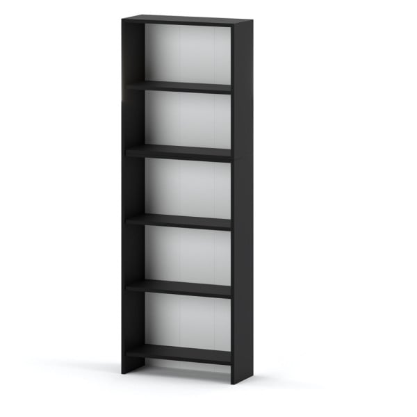 Regał na książki do salonu biura 60cm paulla półki czarny 377134
