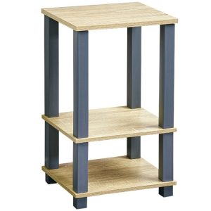 Regał na książki i dekoracje 3 półki brązowo-szary 29x34x58,5 cm 676489 Regał na książki i dekoracje 3 półki brązowo-szary 29x34x58,5 cm 676489