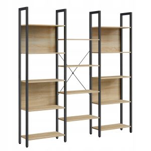 Regał na Książki Podwójny Półki Loft Industrialny Sonoma Do Salonu Pokoju 964971 Regał na Książki Podwójny Półki Loft Industrialny Sonoma Do Salonu Pokoju 964971