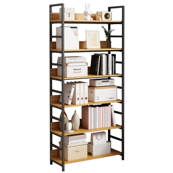 Regał na książki wysoki brąz loft styl industrialny 782404