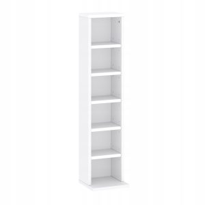Regał na płyty CD/DVD 92cm regulowane półki biały 362255 Regał na płyty CD/DVD 92cm regulowane półki biały 362255