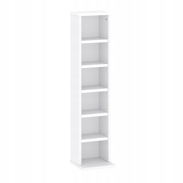 Regał na płyty CD/DVD 92cm regulowane półki biały 362255