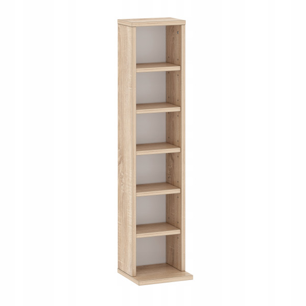 Regał na płyty CD/DVD 92cm regulowane półki sonoma 362263