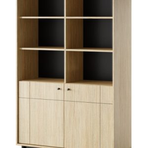 Regał NATURE w stylu japandi do salonu R104 – dąb linea 325531 Regał NATURE w stylu japandi do salonu R104 – dąb linea 325531