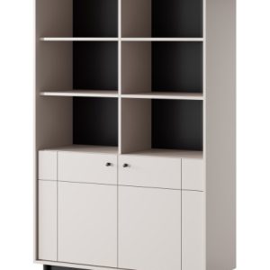 Regał NATURE w stylu japandi do salonu R104 – kaszmir 325529 Regał NATURE w stylu japandi do salonu R104 – kaszmir 325529
