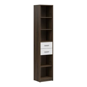 Regał Nepo Plus 40 cm z 2 szufladami i 5 półkami dąb noble/biały 372433 Regał Nepo Plus 40 cm z 2 szufladami i 5 półkami dąb noble/biały 372433