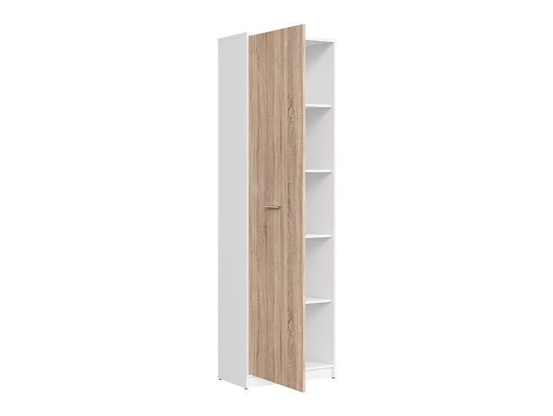Regał Nepo Plus 60 cm z drzwiami biały/dąb sonoma 29721
