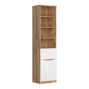 Regał Nuis 50 cm z drzwiami szufladą i 4 półkami dąb wotan 41738 Regał Nuis 50 cm z drzwiami szufladą i 4 półkami dąb wotan 41738